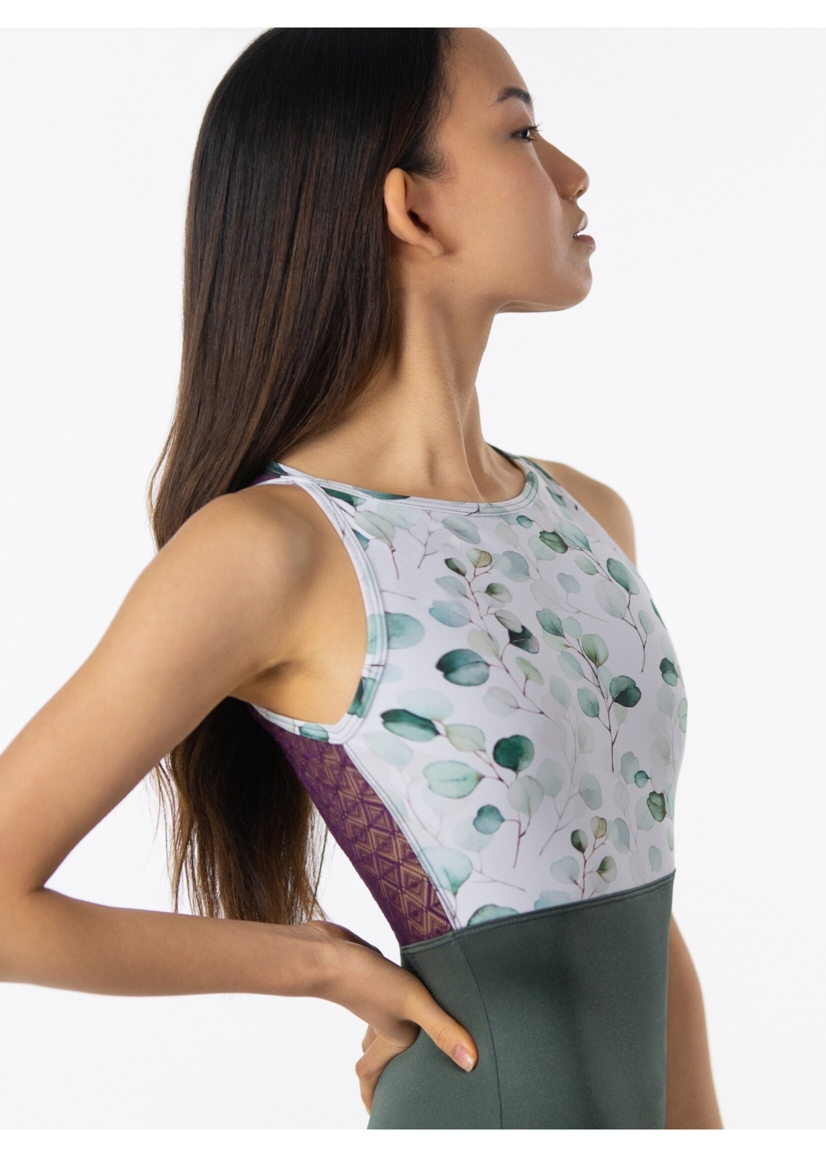 Suffolk Pointe Company Suffolk 2433A Adult Harvest Leaves Empire Jewel Neck Leotard