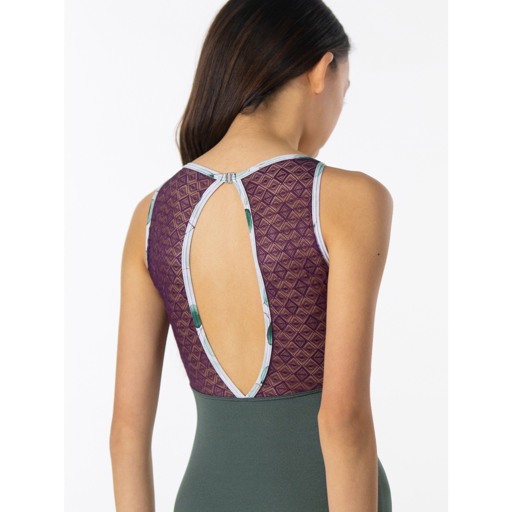 Suffolk 2433A Adult Harvest Leaves Empire Jewel Neck Leotard