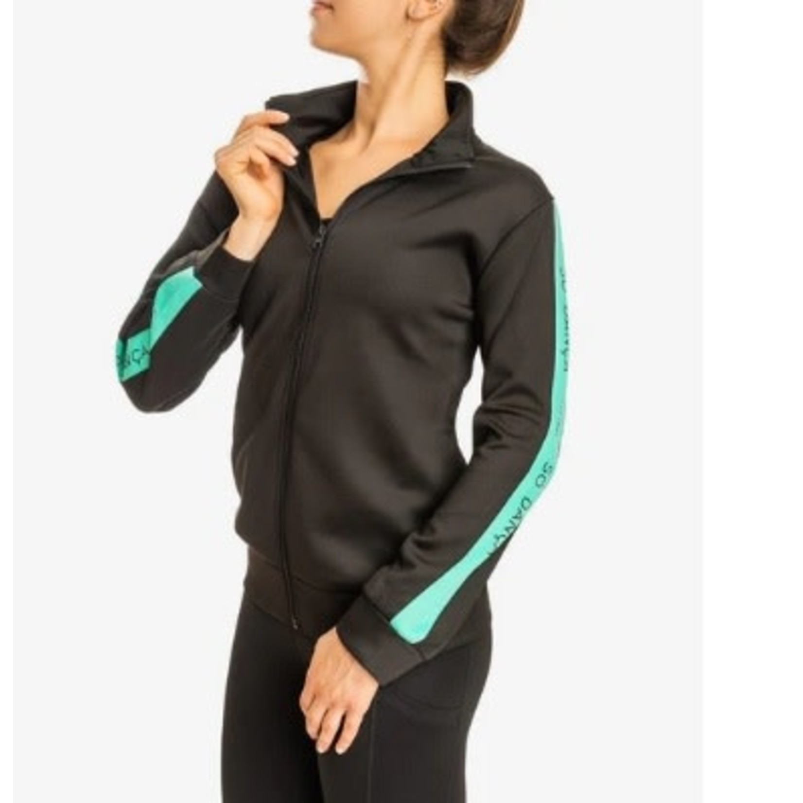 So Danca JK01 Jessie Zip Up Black and Mint Jacket
