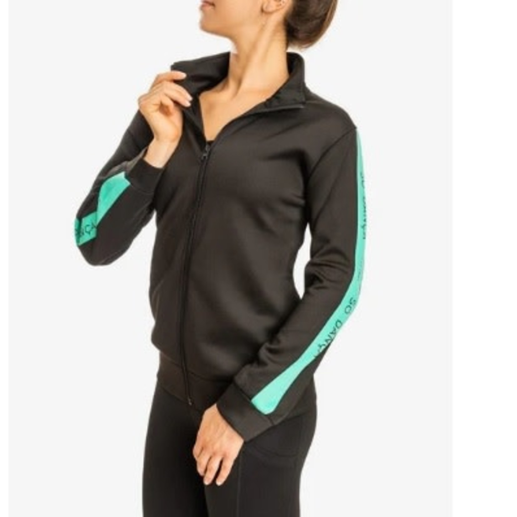 So Danca So Danca JK01 Jessie Zip Up Black and Mint Jacket