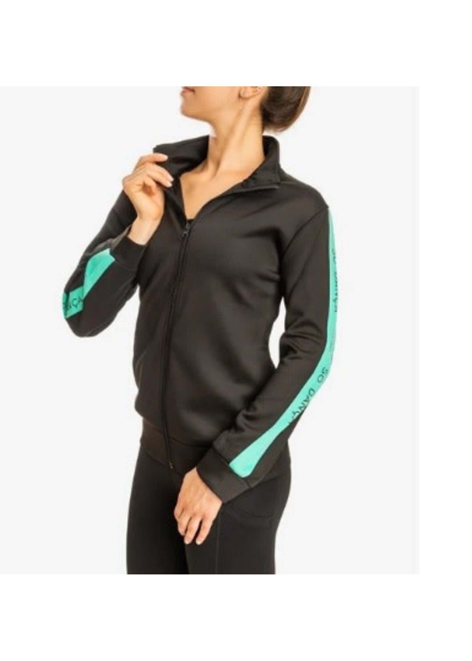 So Danca So Danca JK01 Jessie Zip Up Black and Mint Jacket