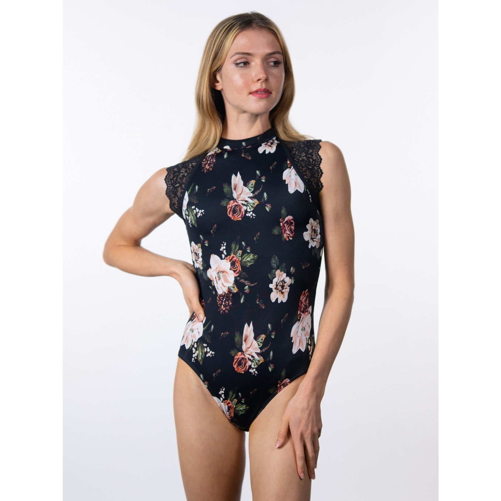 Suffolk 2451A Adult Mock Neck Cap Sleeve Leotard