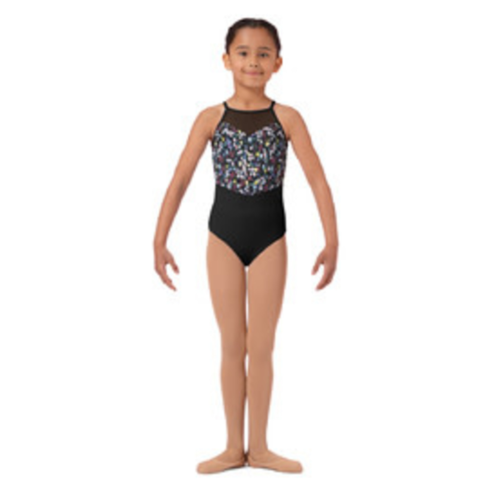 Mirella M1241C Girls Floral Halter Leotard