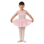 Mirella M1554C Girls Floral Cap Sleeve Tutu Leotard Dress