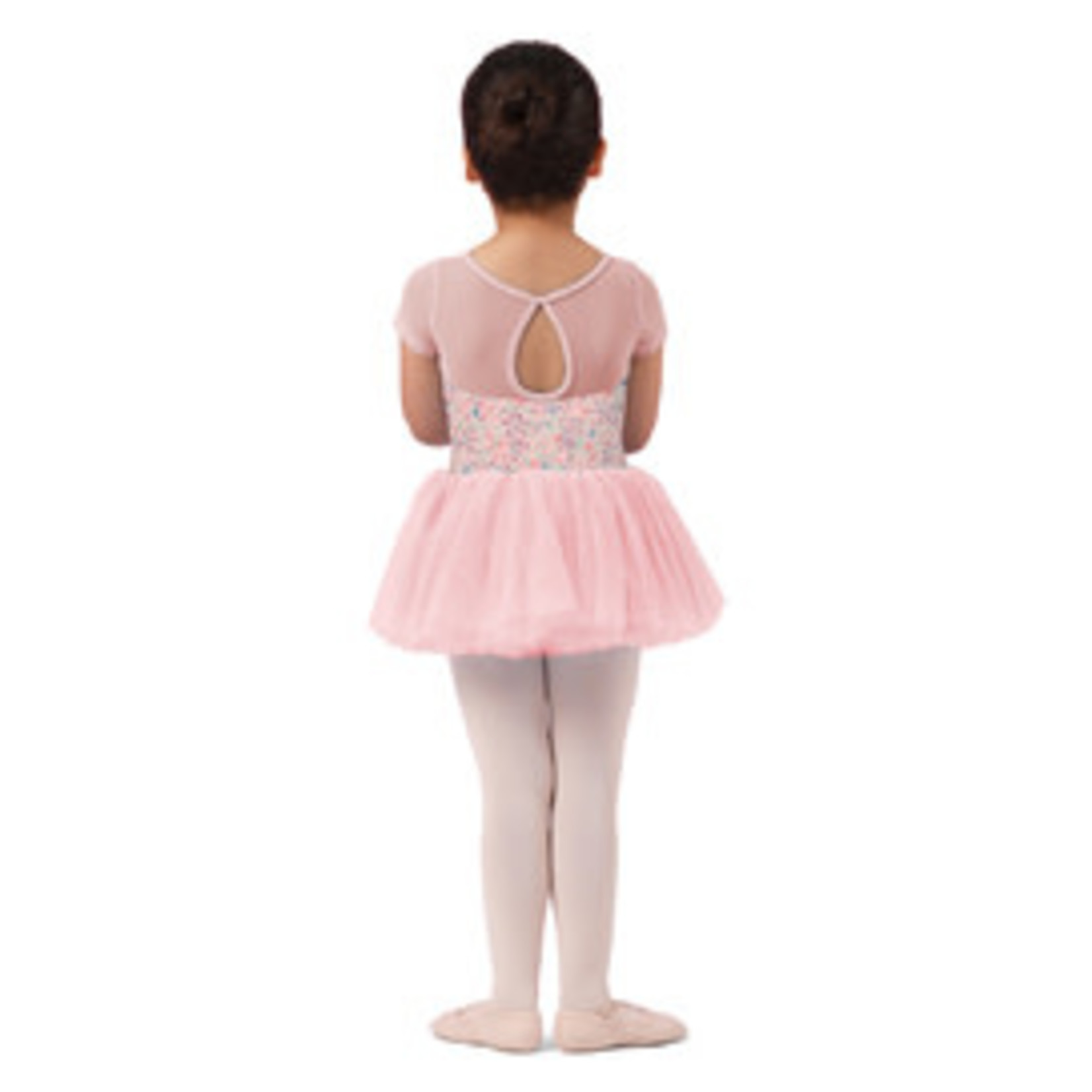 Mirella M1554C Girls Floral Cap Sleeve Tutu Leotard Dress