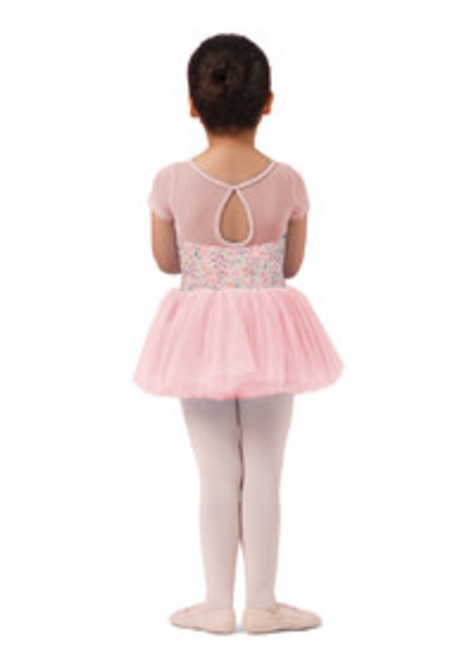Mirella Mirella M1554C Girls Floral Cap Sleeve Tutu Leotard Dress