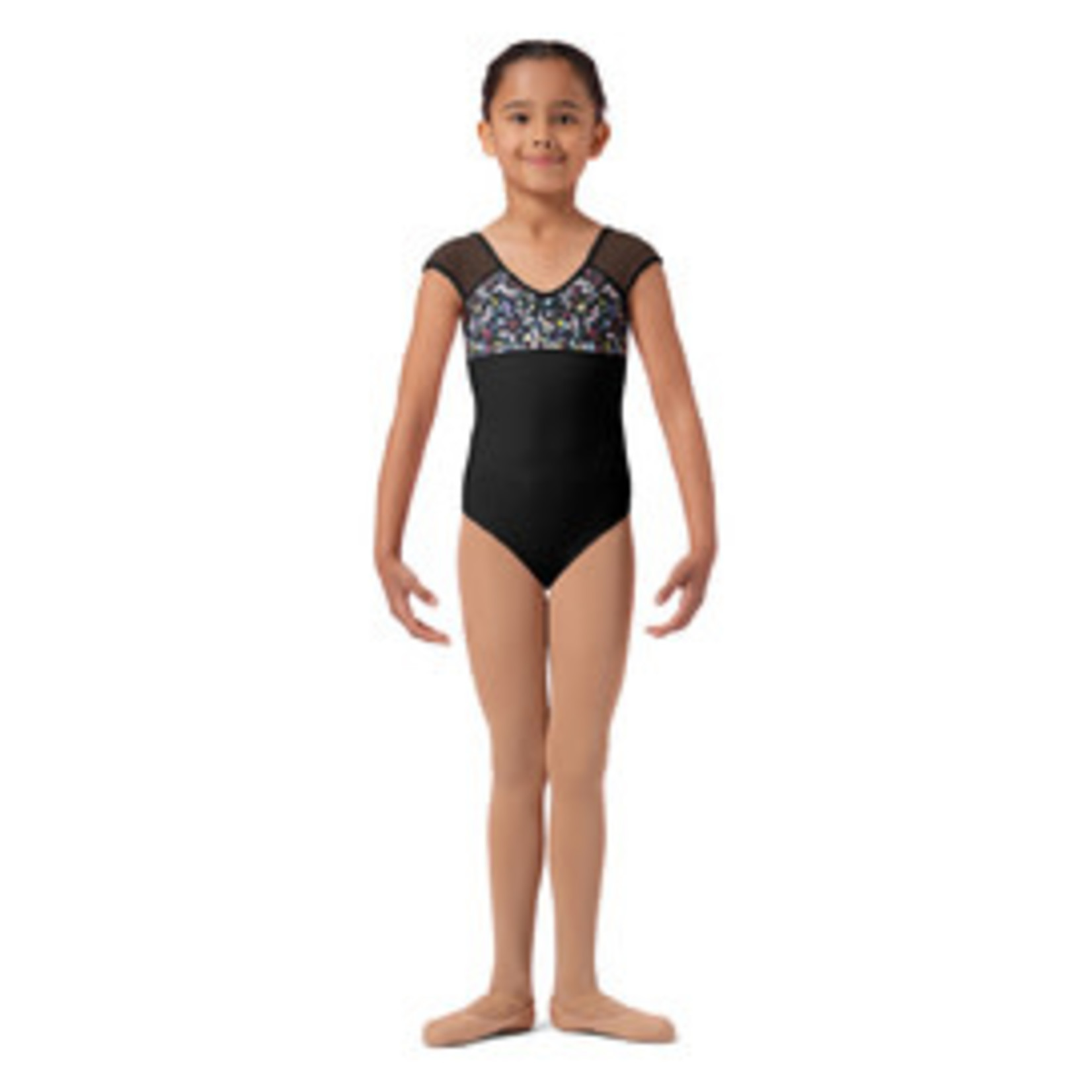 Mirella M1555C Girls Floral Cap Sleeve Leotard