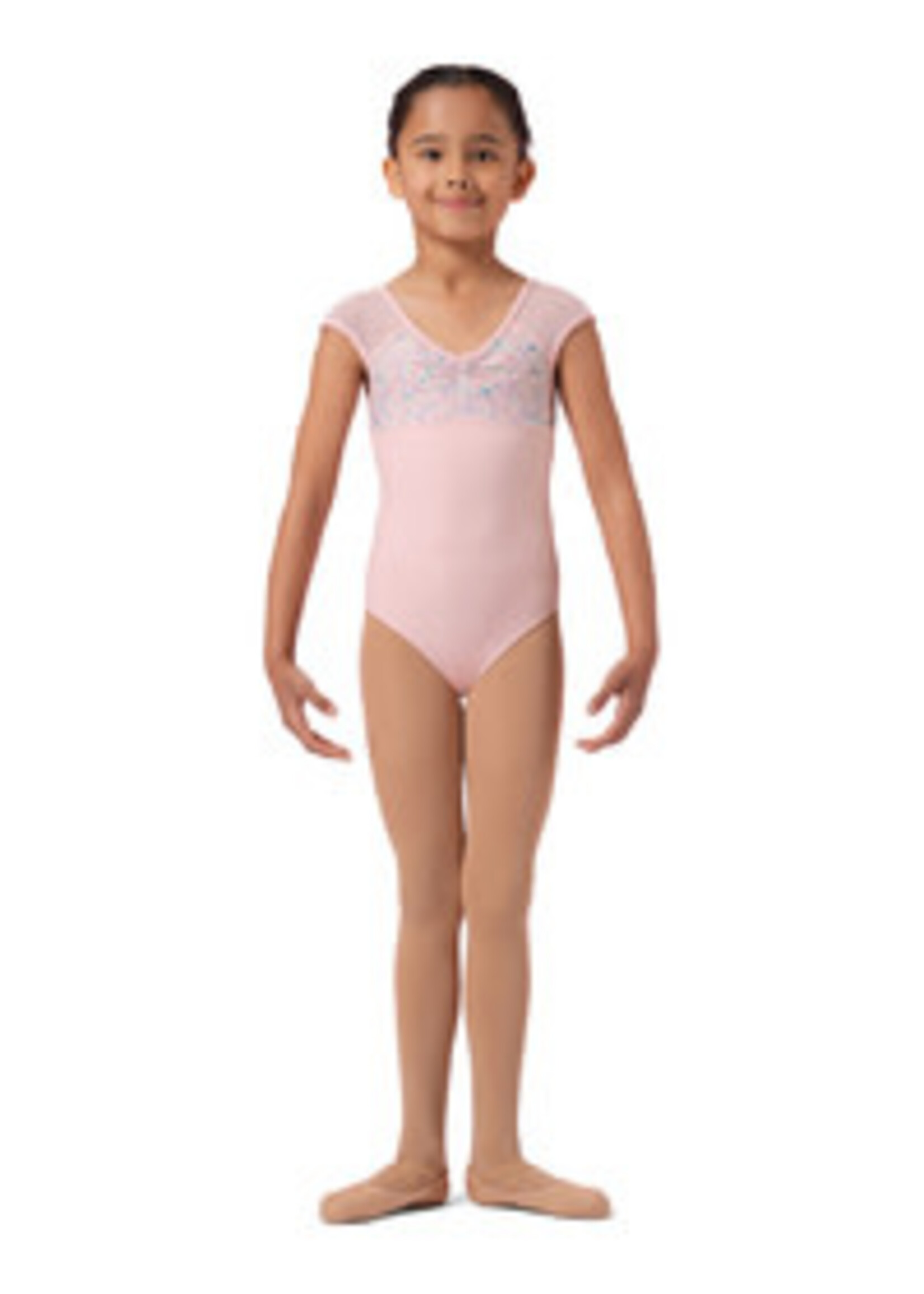 Mirella Mirella M1555C Girls Floral Cap Sleeve Leotard