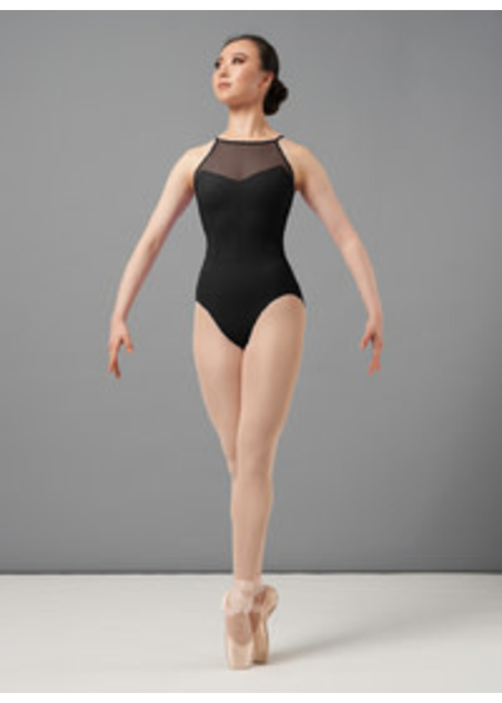 Mirella Mirella M3108LM  Adult Chevron Rib Halter Leotard