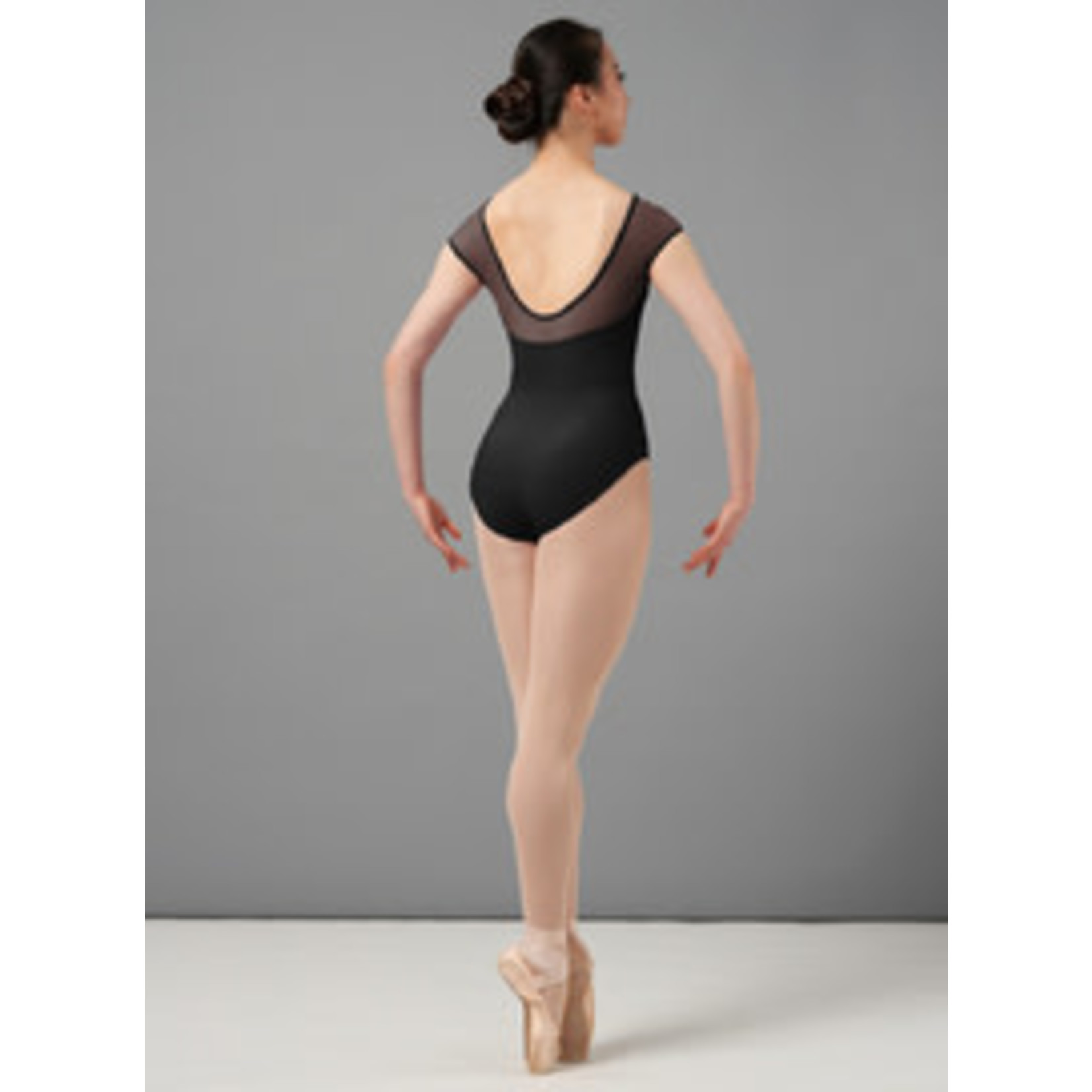 Mirella M5100LM Adult Boat Neck Chevron Cap Sleeve Leotard