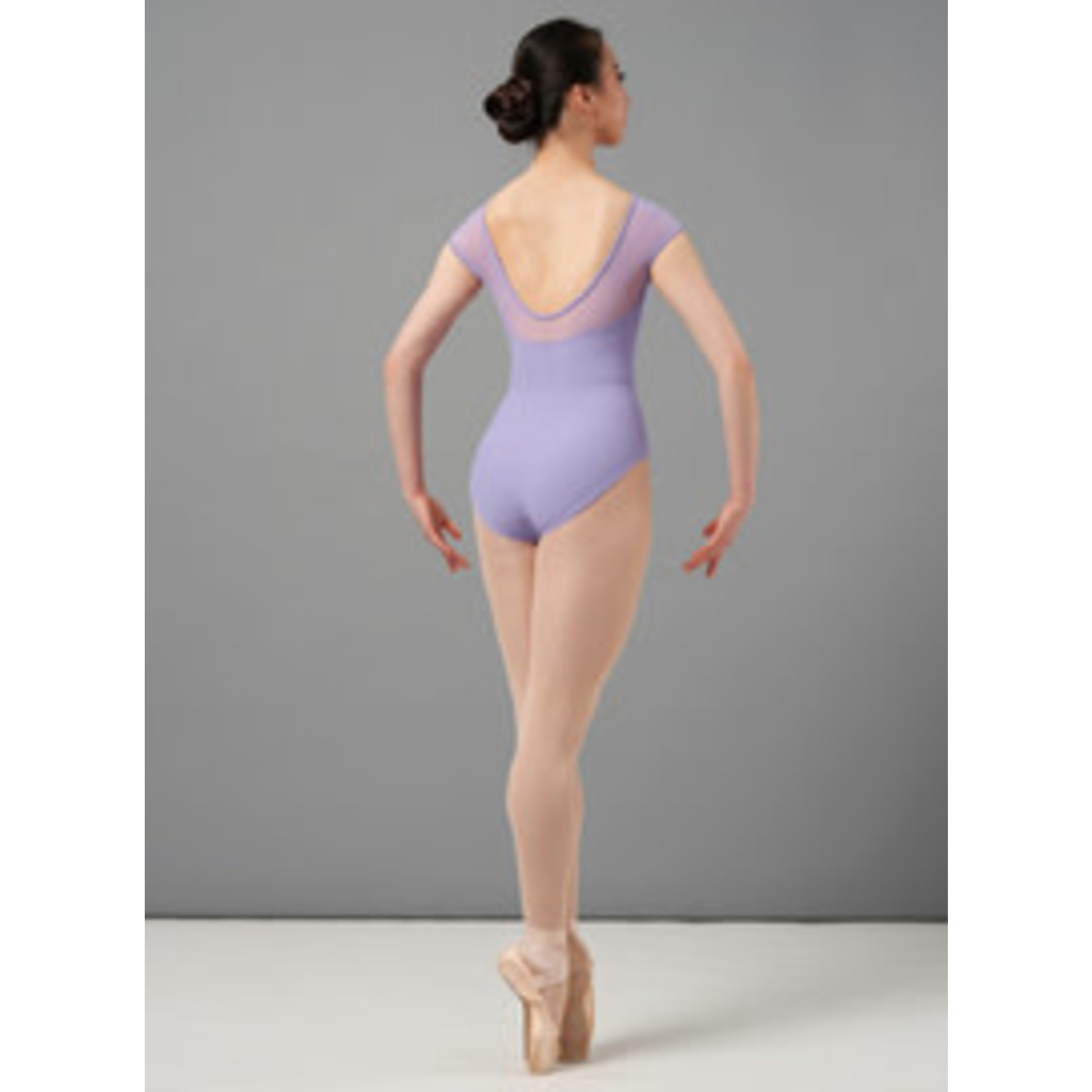 Mirella M5100LM Adult Boat Neck Chevron Cap Sleeve Leotard
