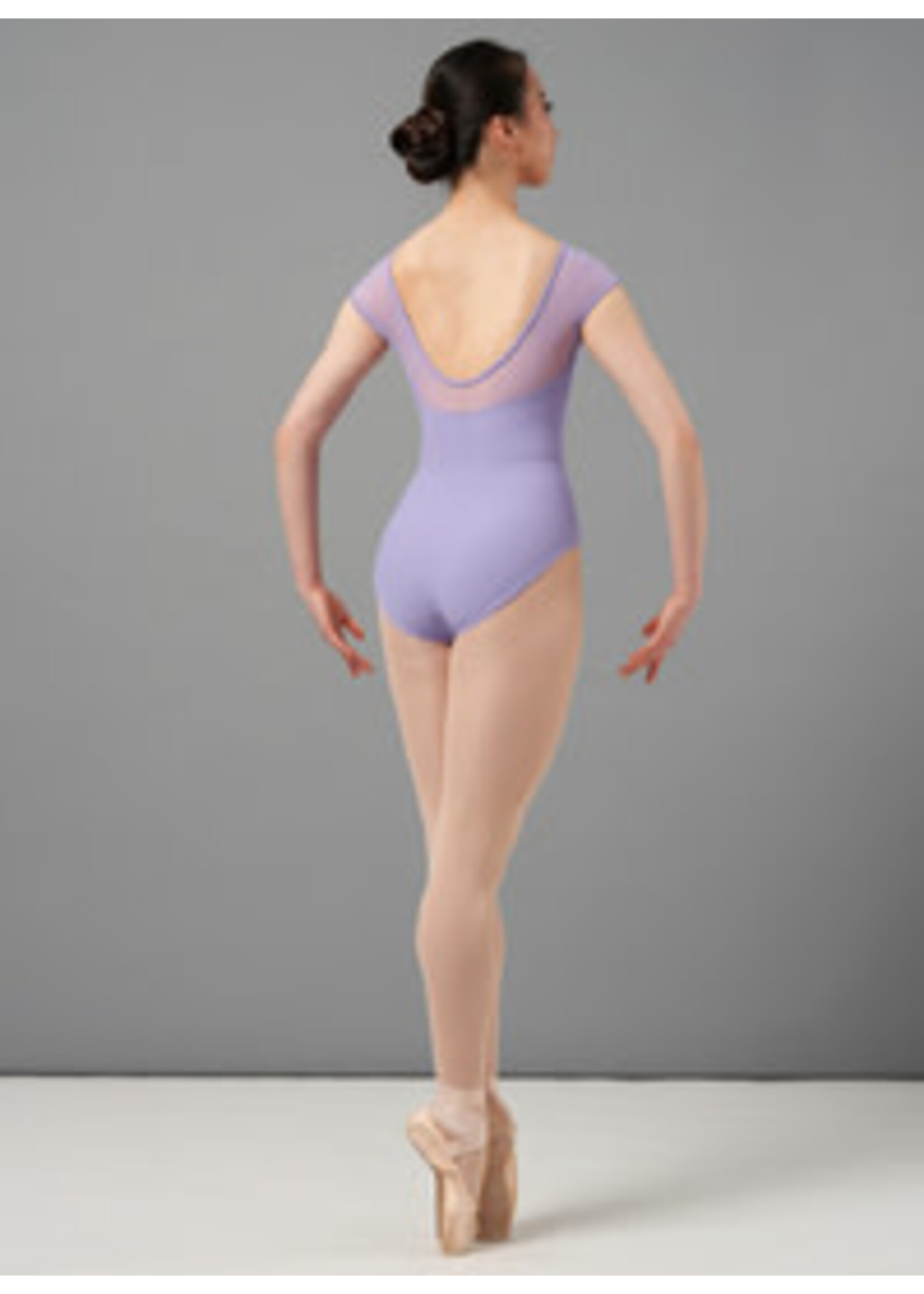 Mirella Mirella M5100LM Adult Boat Neck Chevron Cap Sleeve Leotard