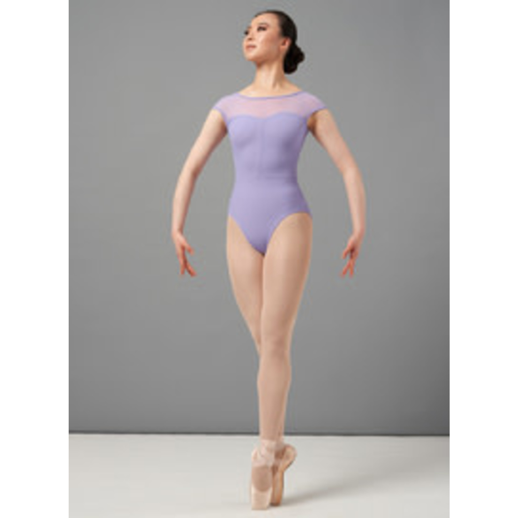 Mirella M5100LM Adult Boat Neck Chevron Cap Sleeve Leotard