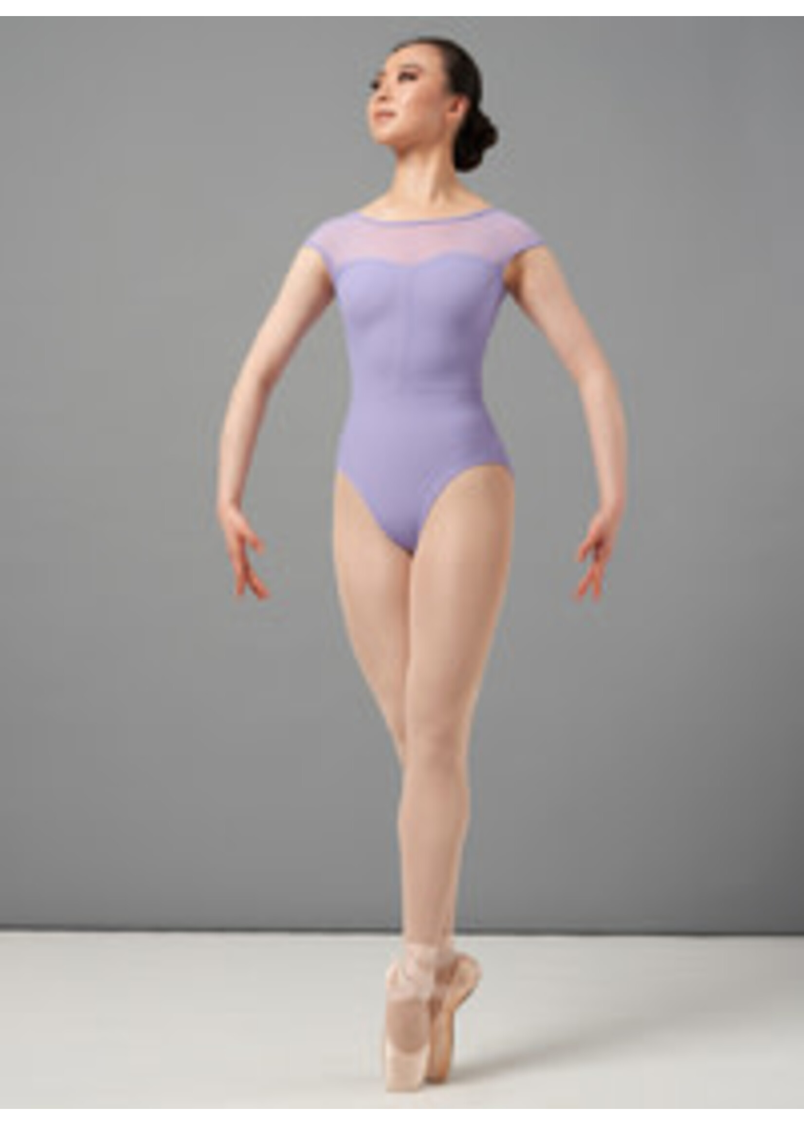 Mirella Mirella M5100LM Adult Boat Neck Chevron Cap Sleeve Leotard