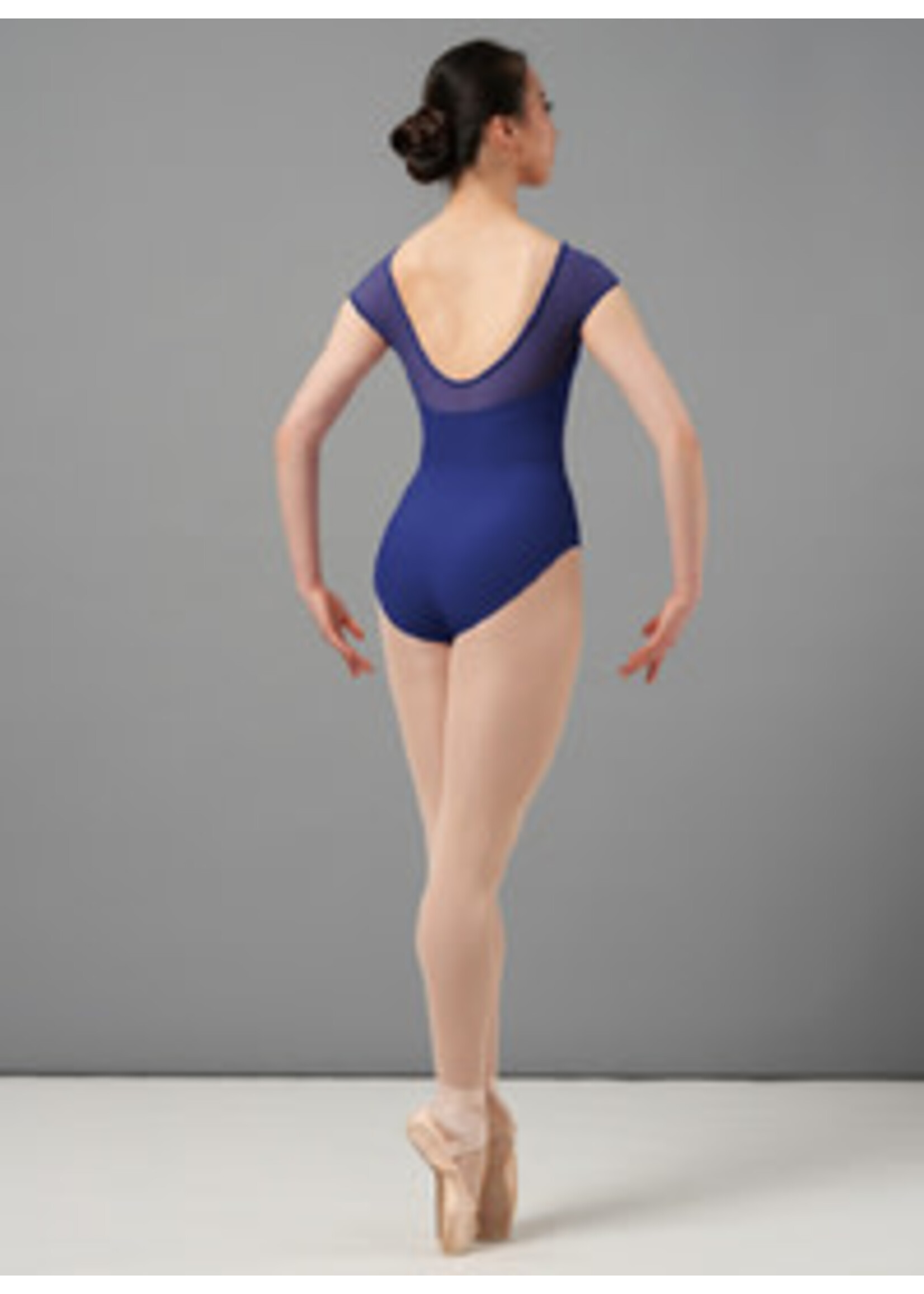 Mirella Mirella M5100LM Adult Boat Neck Chevron Cap Sleeve Leotard