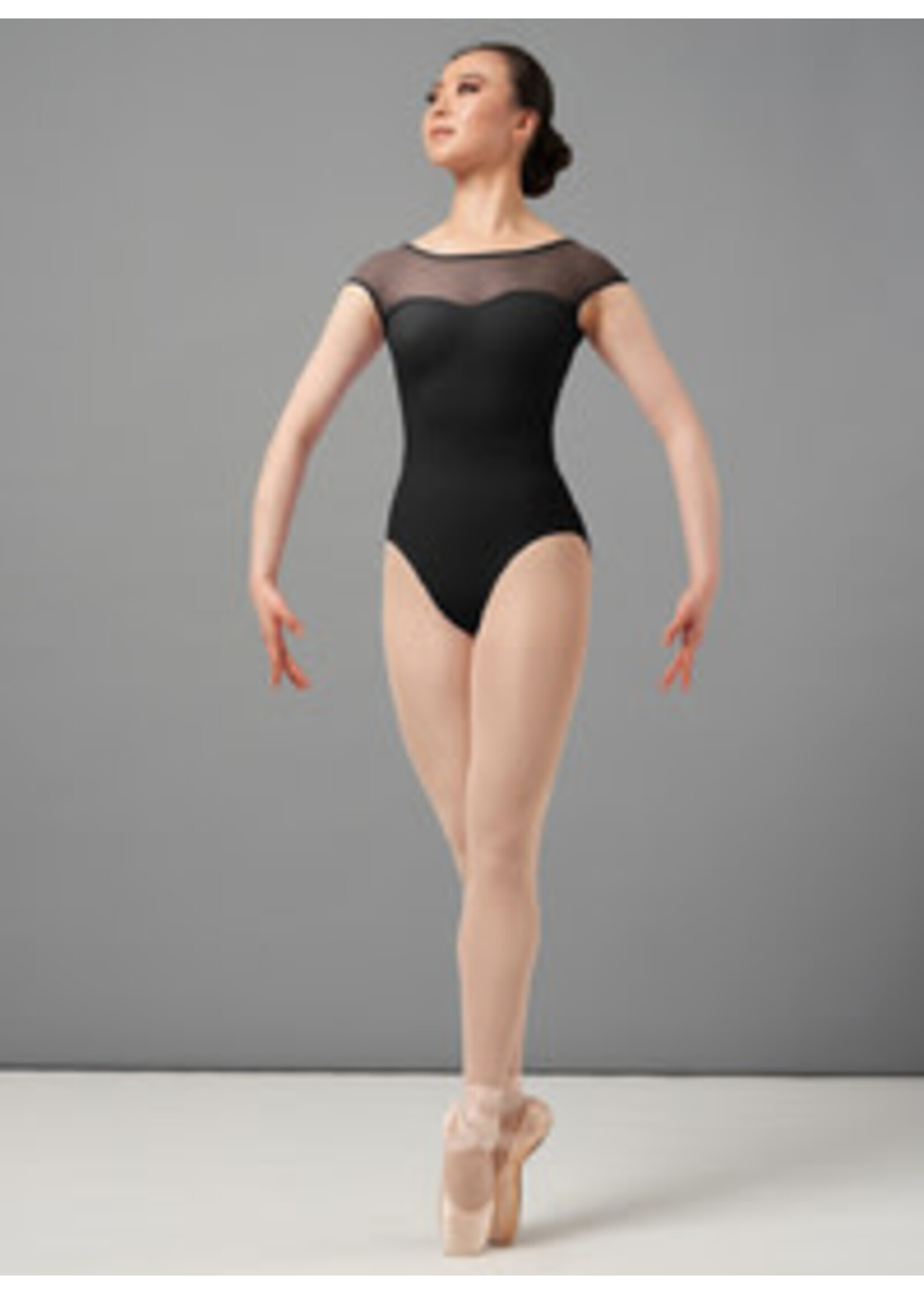 Mirella Mirella M5100LM Adult Boat Neck Chevron Cap Sleeve Leotard