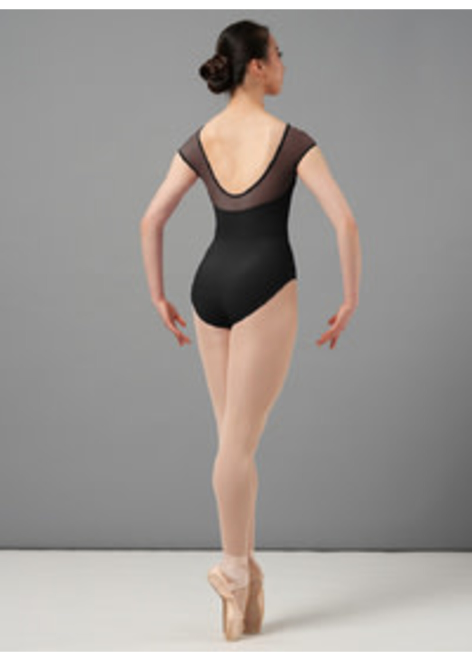 Mirella Mirella M5100LM Adult Boat Neck Chevron Cap Sleeve Leotard