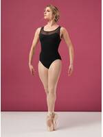 Bloch Bloch L4155 Womens Maya Scoop Neck Lace Print Mesh Leotard