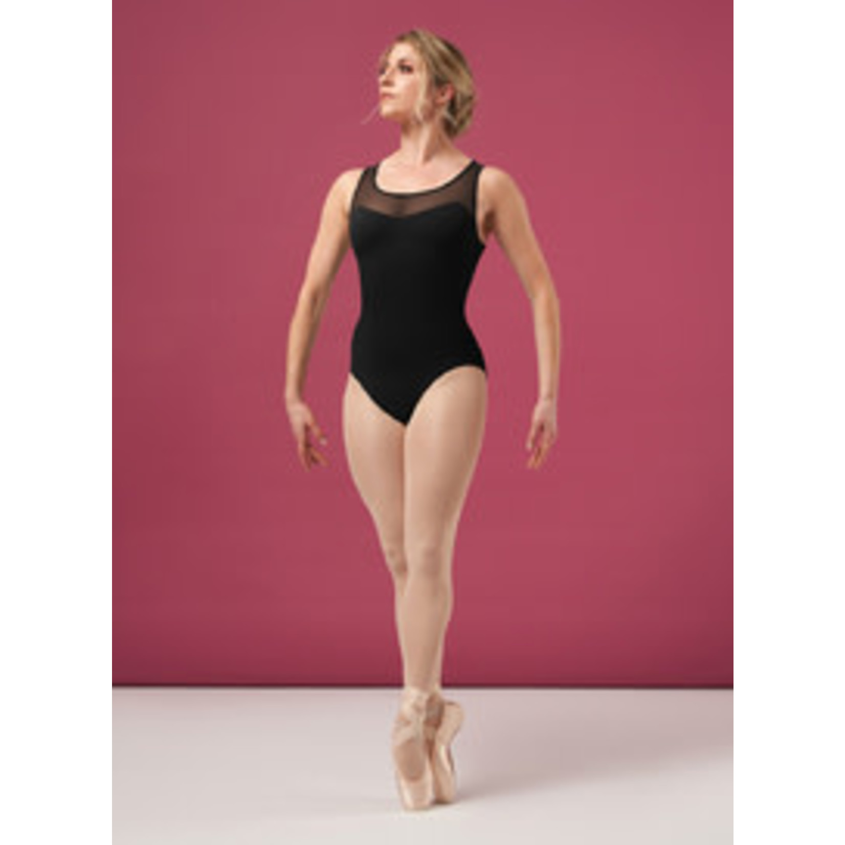 Bloch L4155 Womens Maya Scoop Neck Lace Print Mesh Leotard