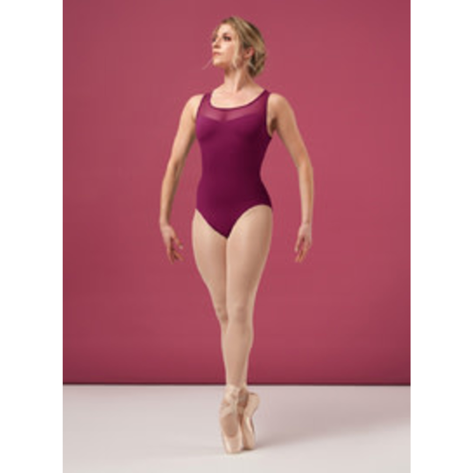Bloch L4155 Womens Maya Scoop Neck Lace Print Mesh Leotard