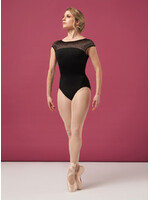 Bloch Bloch L4162 Womens Emma Boat Neck Lace Print Cap Sleeve Leotard