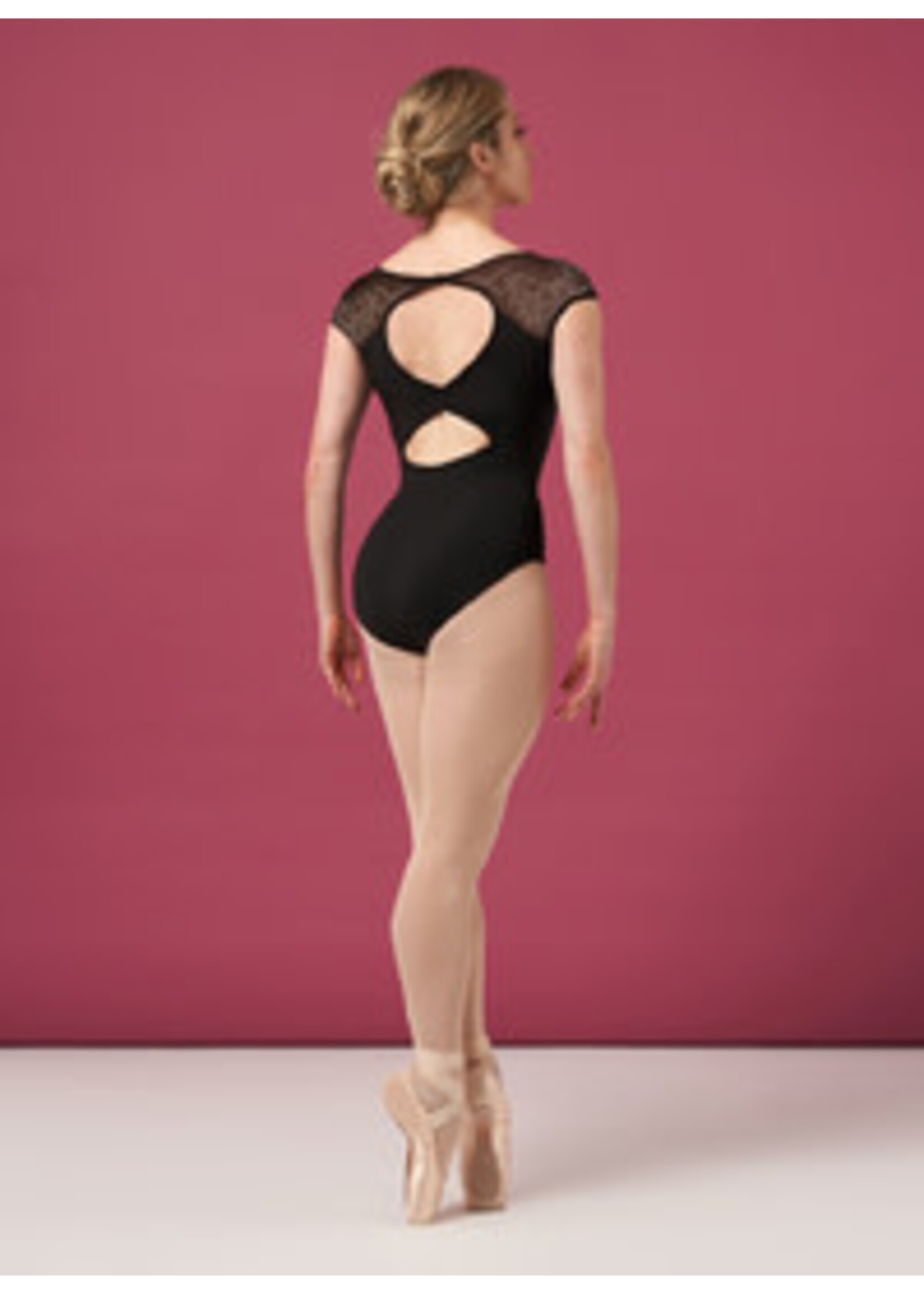 Bloch Bloch L4162 Womens Emma Boat Neck Lace Print Cap Sleeve Leotard