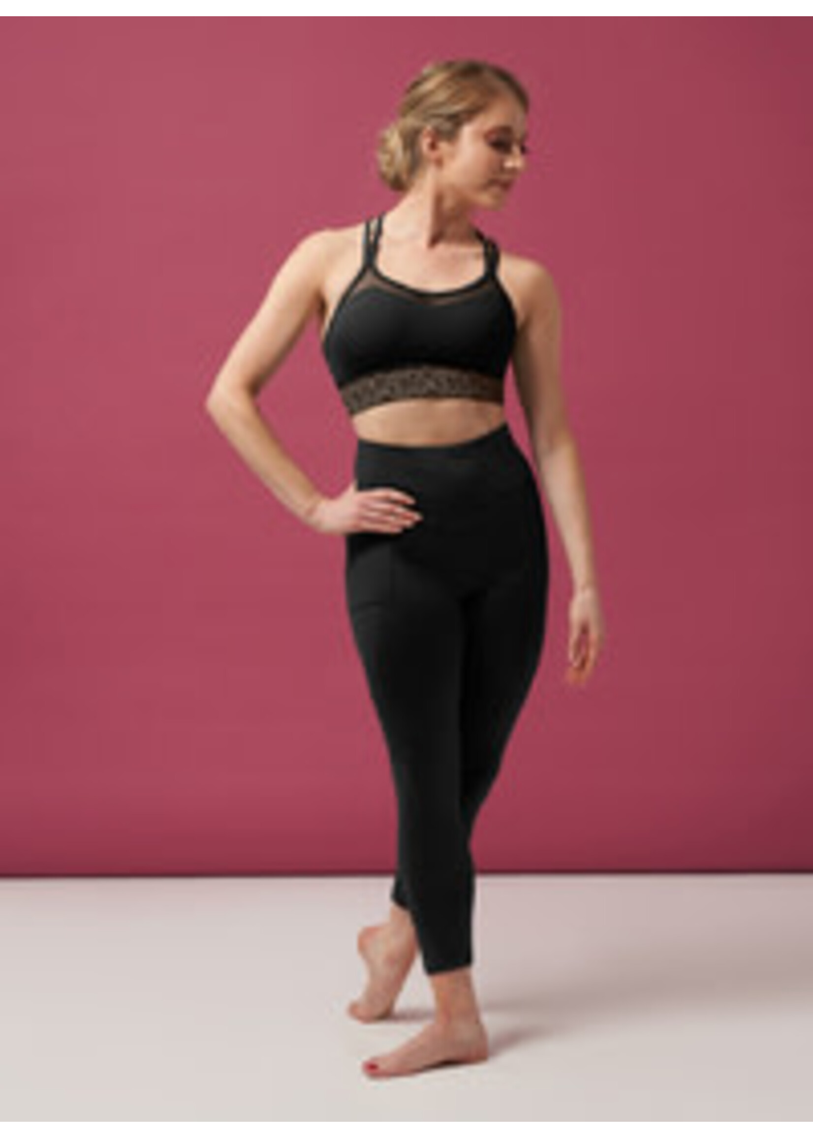 Bloch Bloch Z0157 Womens Demi Double Strap Lace Print Cami Crop Top