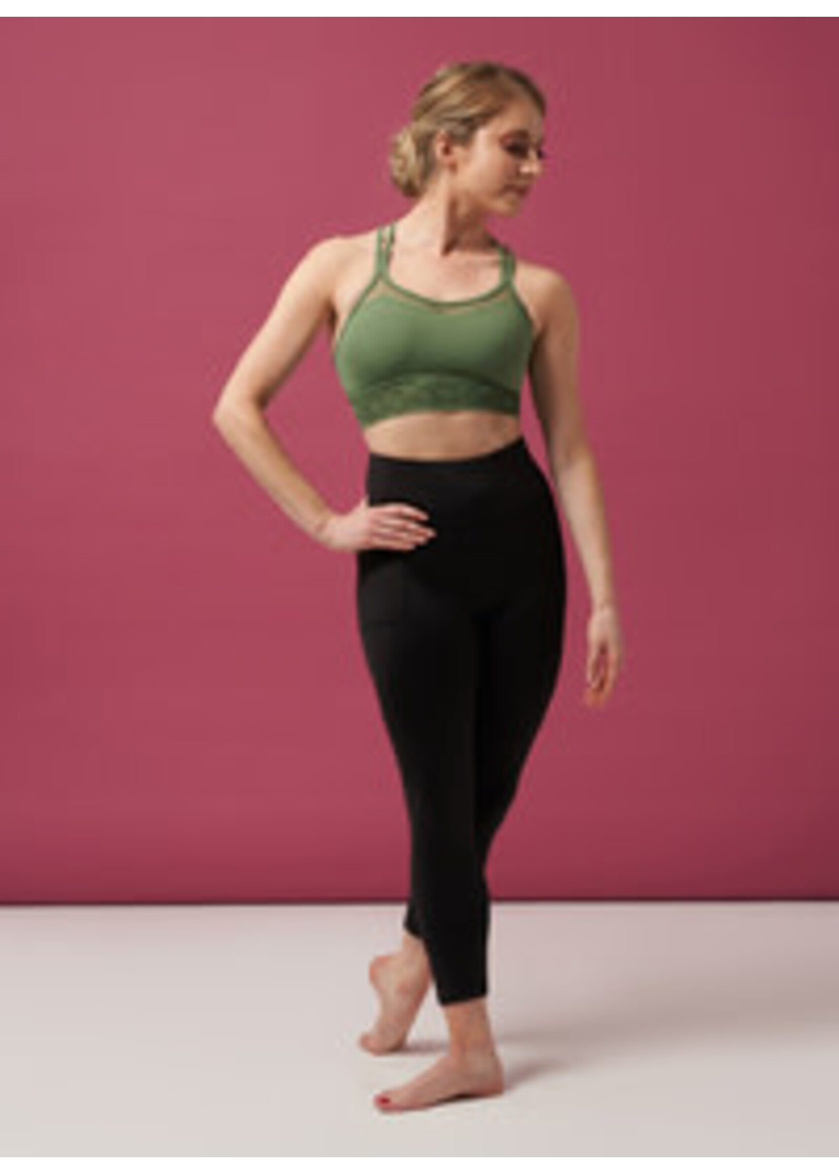 Bloch Bloch Z0157 Womens Demi Double Strap Lace Print Cami Crop Top