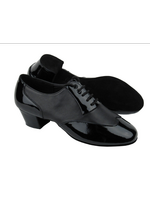 Very Fine Very Fine CM100101 Mens Black Patent & Black Leather Dance Shoes with Latin Heel