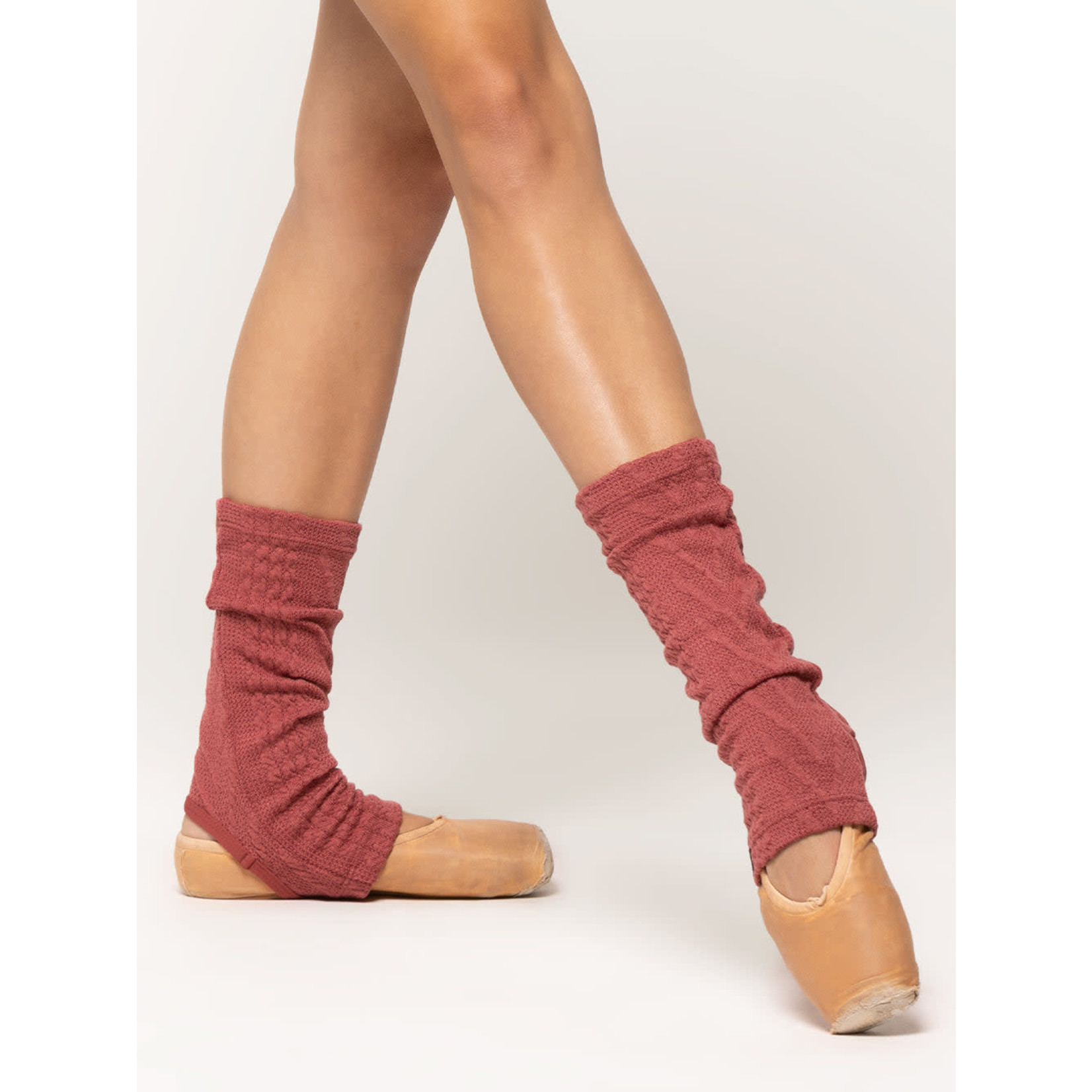 Eleve Dancewear Cable Knit Stirrup Leg Warmer Ankle