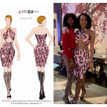 MyZiji MyZiji Design S04 Strappy Latin Dance Dress With Cutouts Pink Cheetah Print L