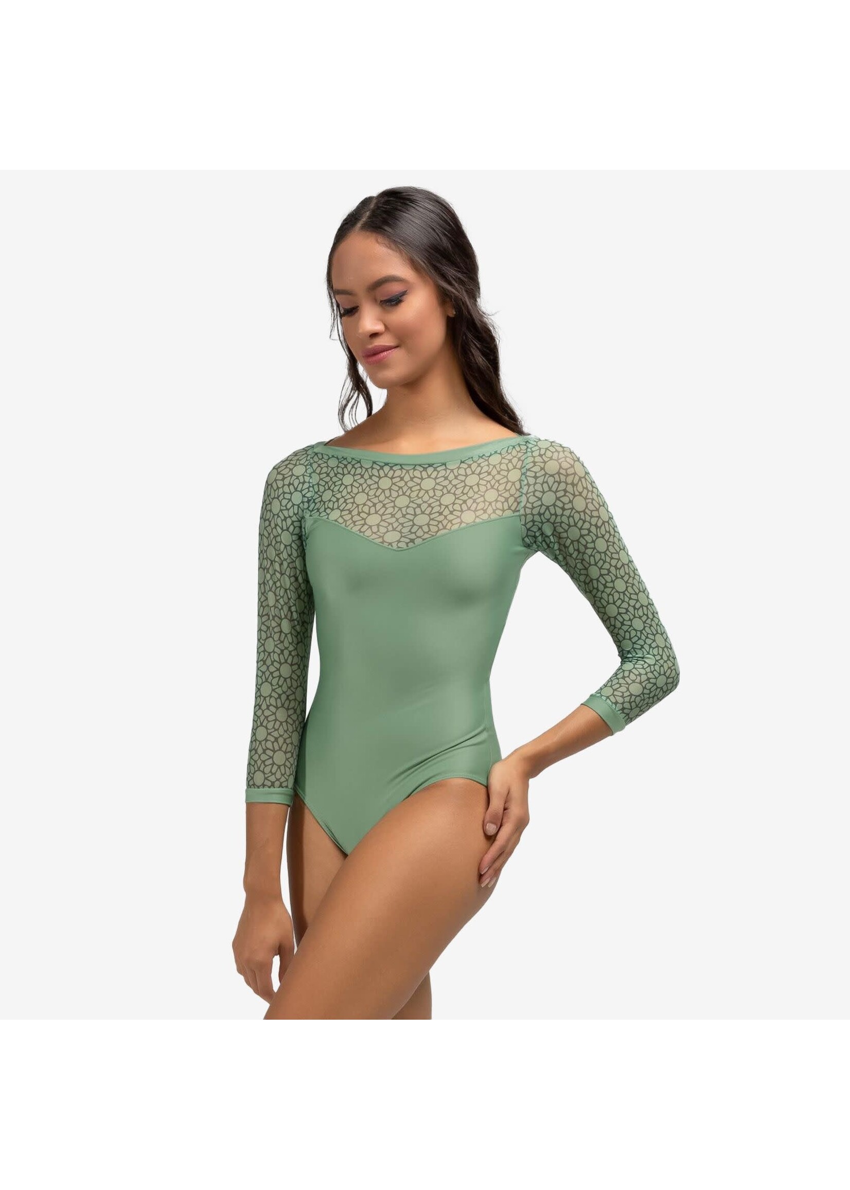 So Danca So Danca RDE-2614 Albina Adult Sweetheart Neckline 3/4 Sleeve Leotard