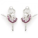 Dasha 5500 Pink Crystal Ballerina Earrings