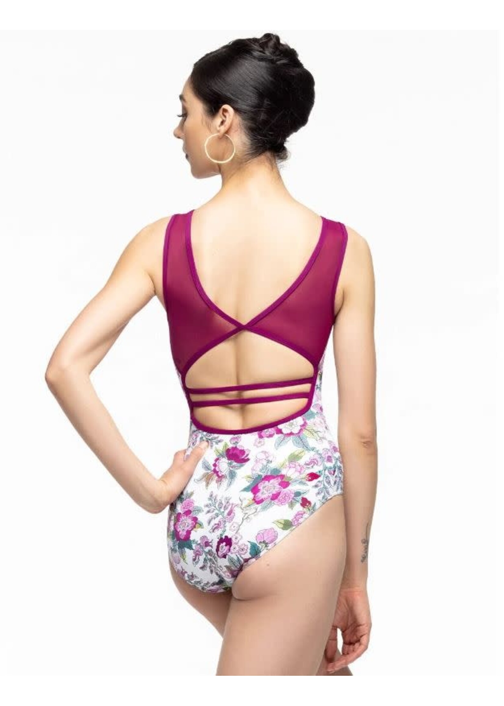 Eleve Eleve Louise Adult High Neck Mesh Back Leotard