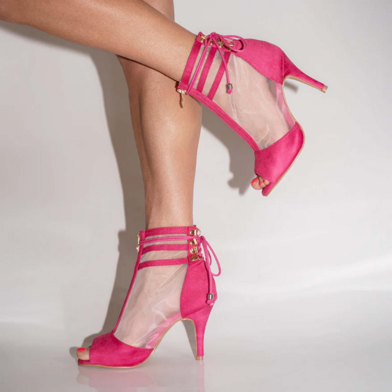 MyZiji Vixen Lace-Up Open Toe Ankle Booties