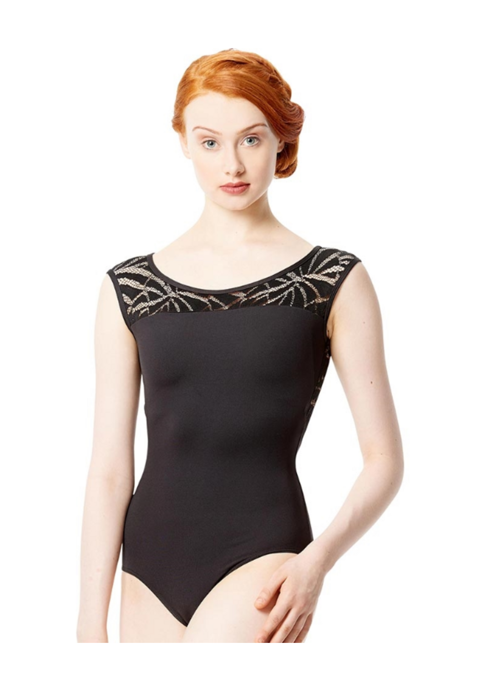 Lulli Dancewear Lulli LUF562 Cap Sleeve Geo Mesh Dance Leotard Aitana