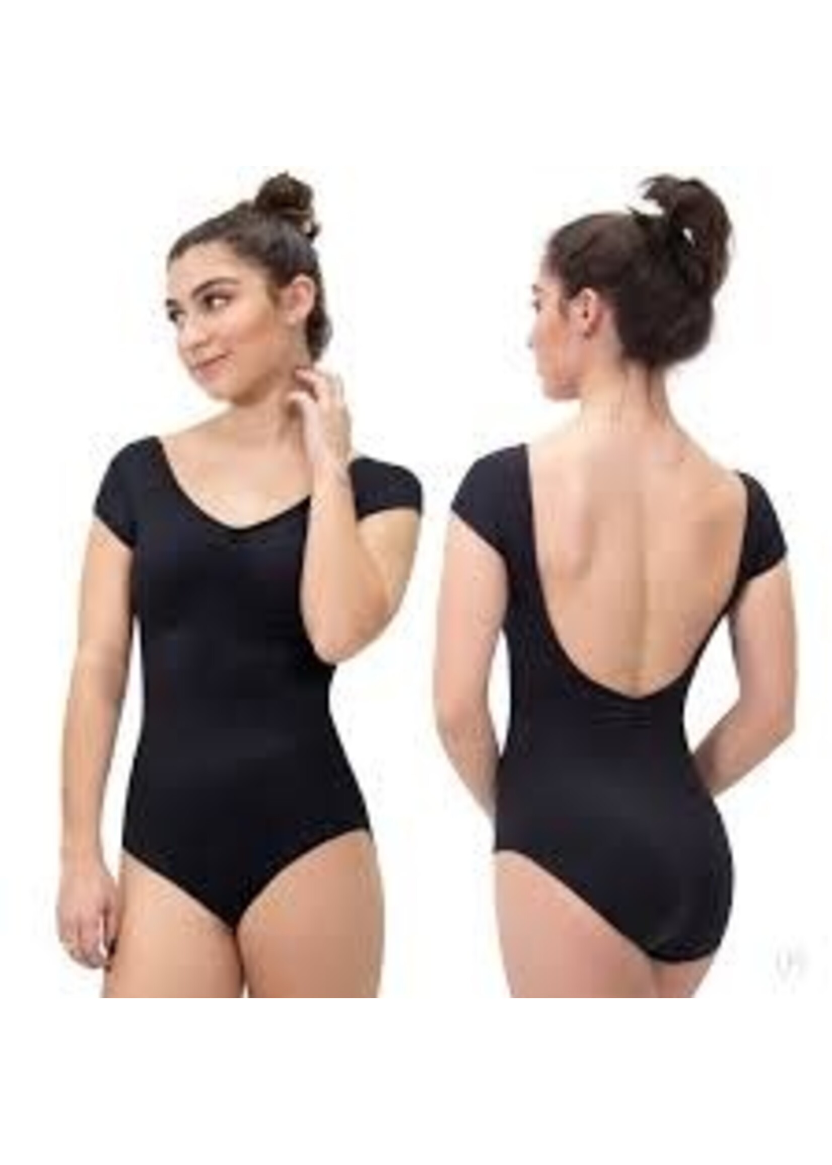 Eurotard Eurotard 44525 Womens Pinch Front Cap Sleeve Low Back Leotard with Tactel Microfiber