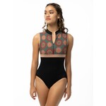 Suffolk 2559A Adult Lola Zip Front Mock Neck Leotard