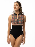 Suffolk Pointe Company Suffolk 2559A Adult Lola Zip Front Mock Neck Leotard