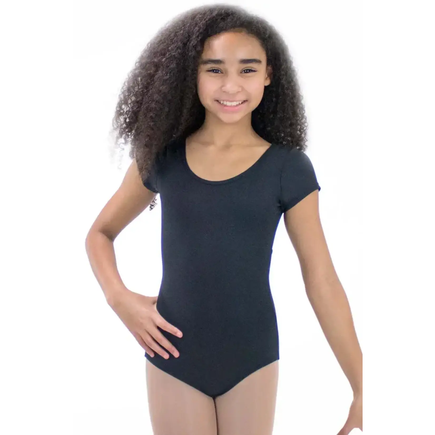 Basic Moves BM5831GN Child Mesh Back Short Sleeve Leotard