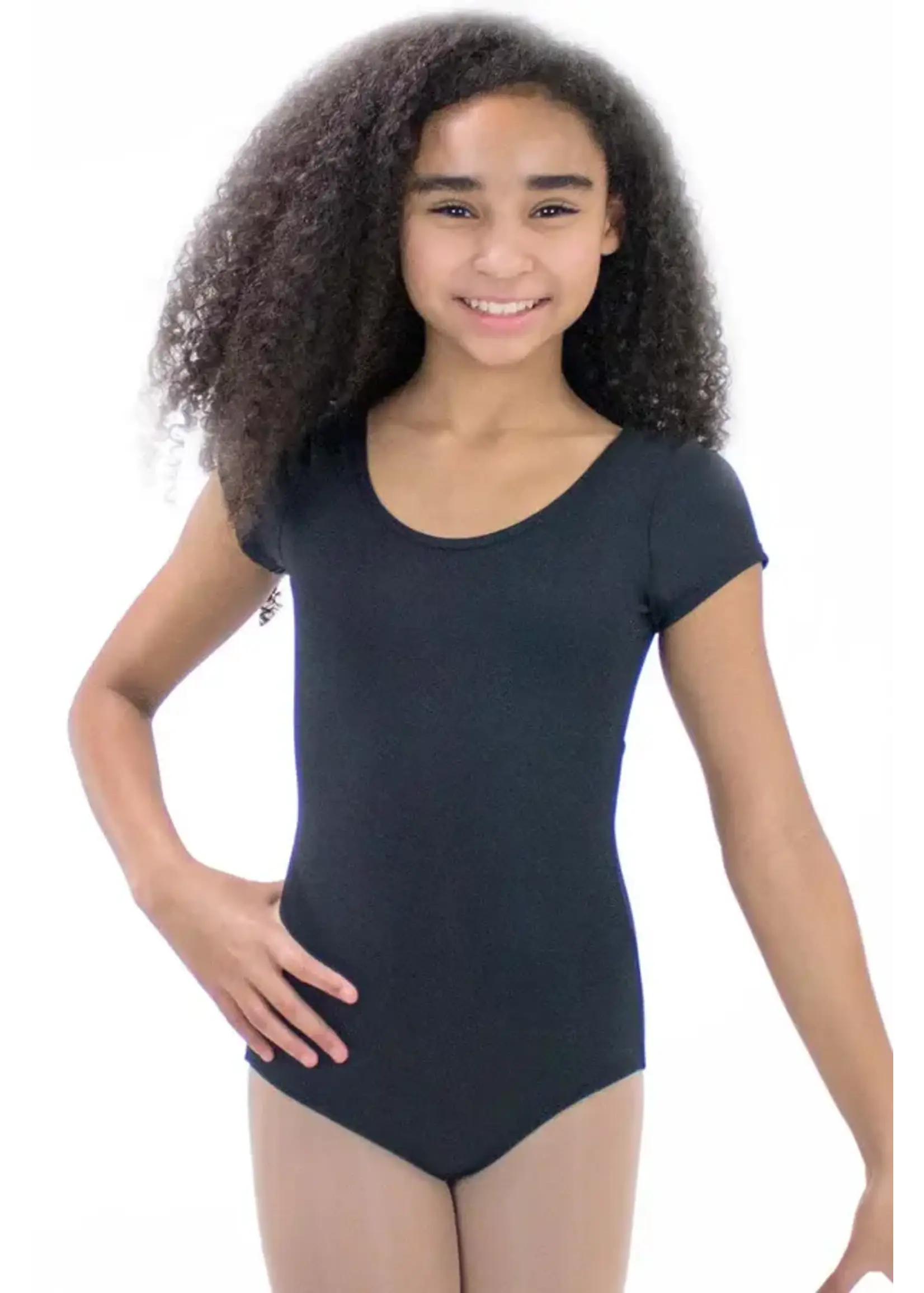 Basic Moves Basic Moves BM5831GN Child Mesh Back Short Sleeve Leotard