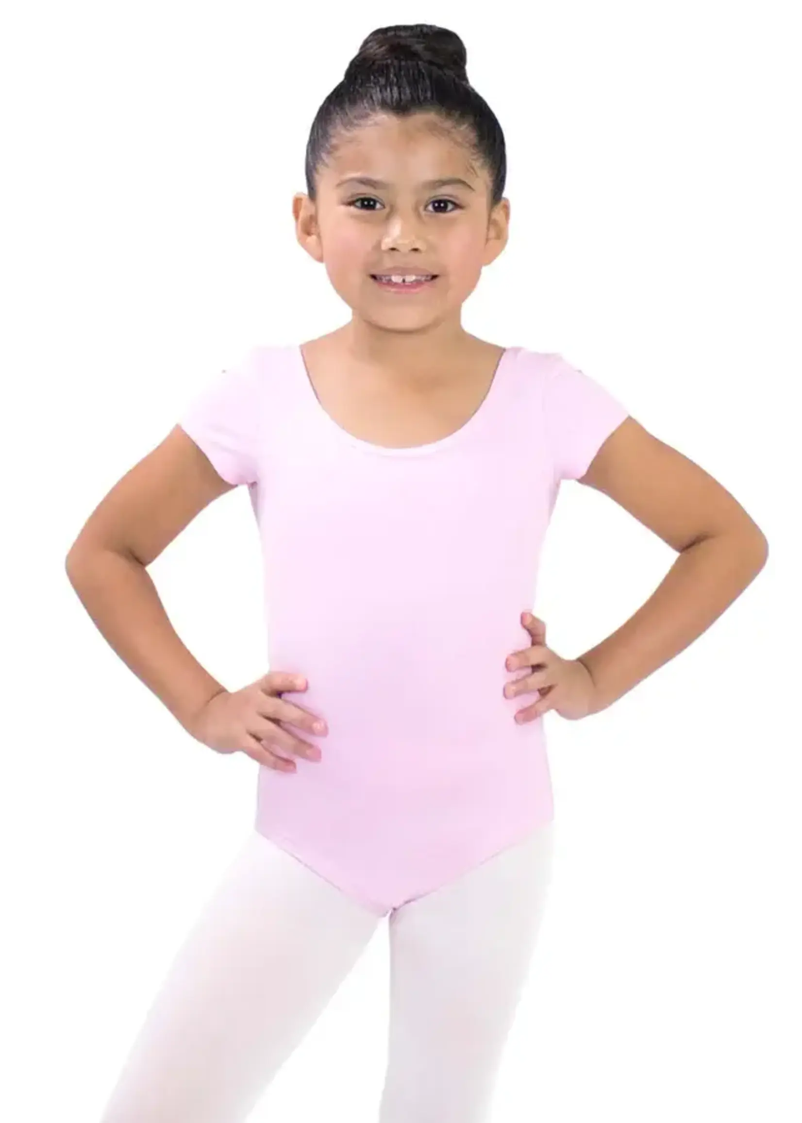 Basic Moves Basic Moves BM5831GN Child Mesh Back Short Sleeve Leotard