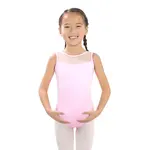 Basic Moves BM5887IE Kids Heart Boat Neck Mesh Insert Low V-Back Leotard