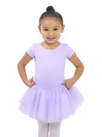 Basic Moves Basic Moves BM9440G Kids Microfiber X-Back S/S Soft Mesh Tutu Dress