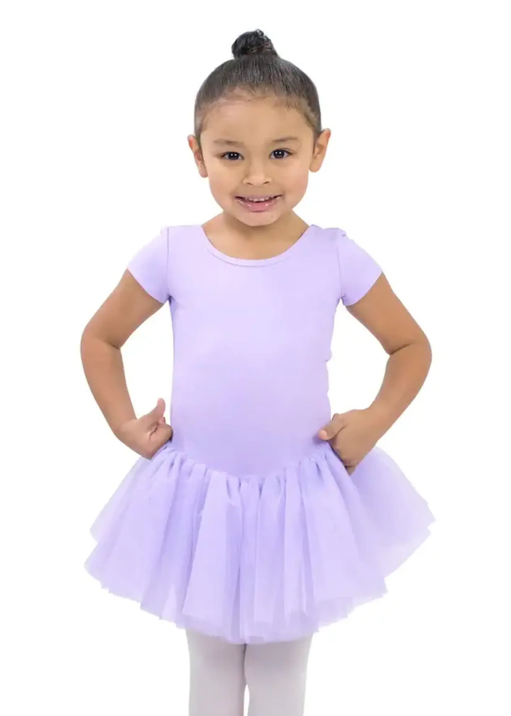 Basic Moves Basic Moves BM9440G Kids Microfiber X-Back S/S Soft Mesh Tutu Dress