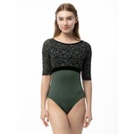 Suffolk 2567A Adult Darling Bateau Neck 3/4 Sleeve Leotard