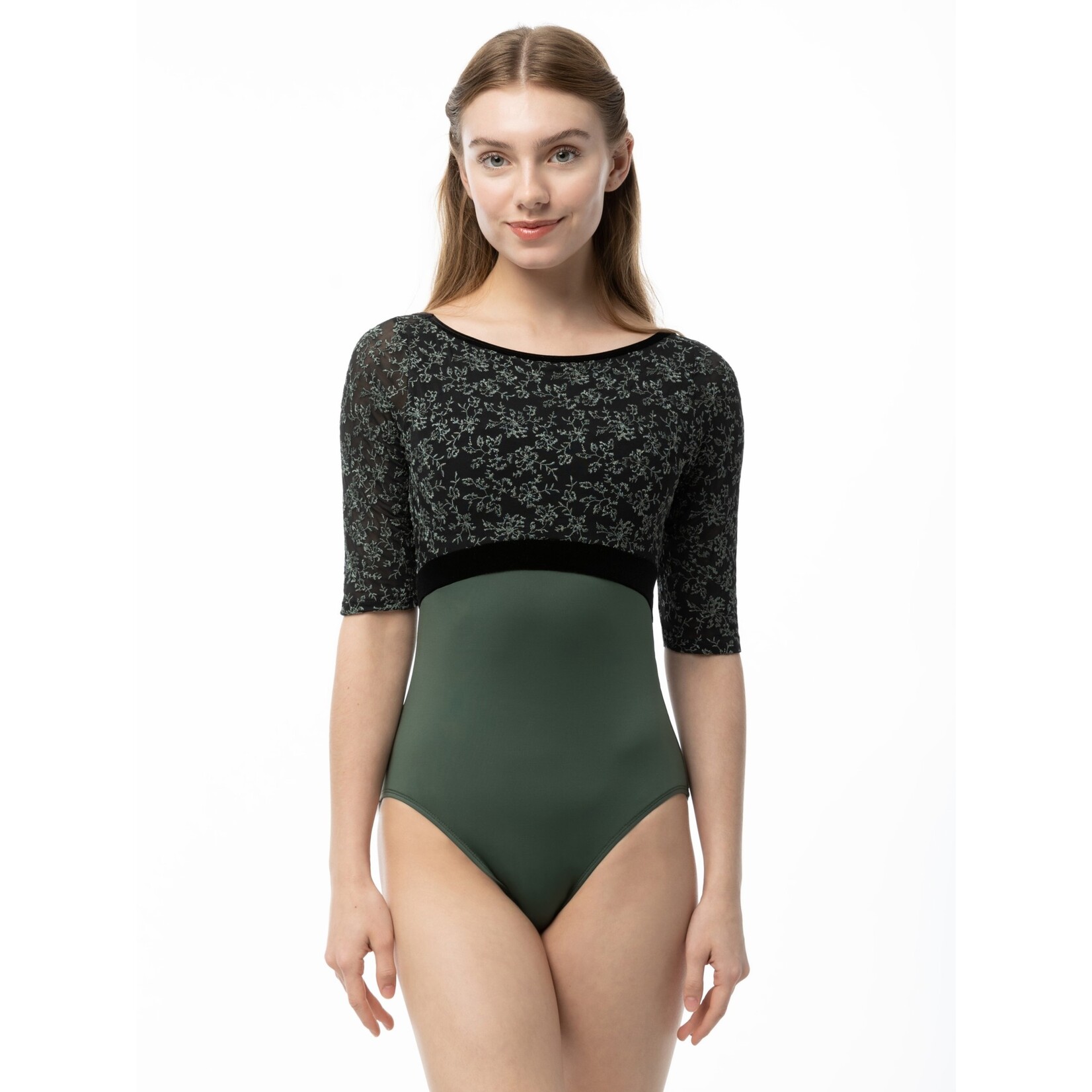 Suffolk 2567A Adult Darling Bateau Neck 3/4 Sleeve Leotard