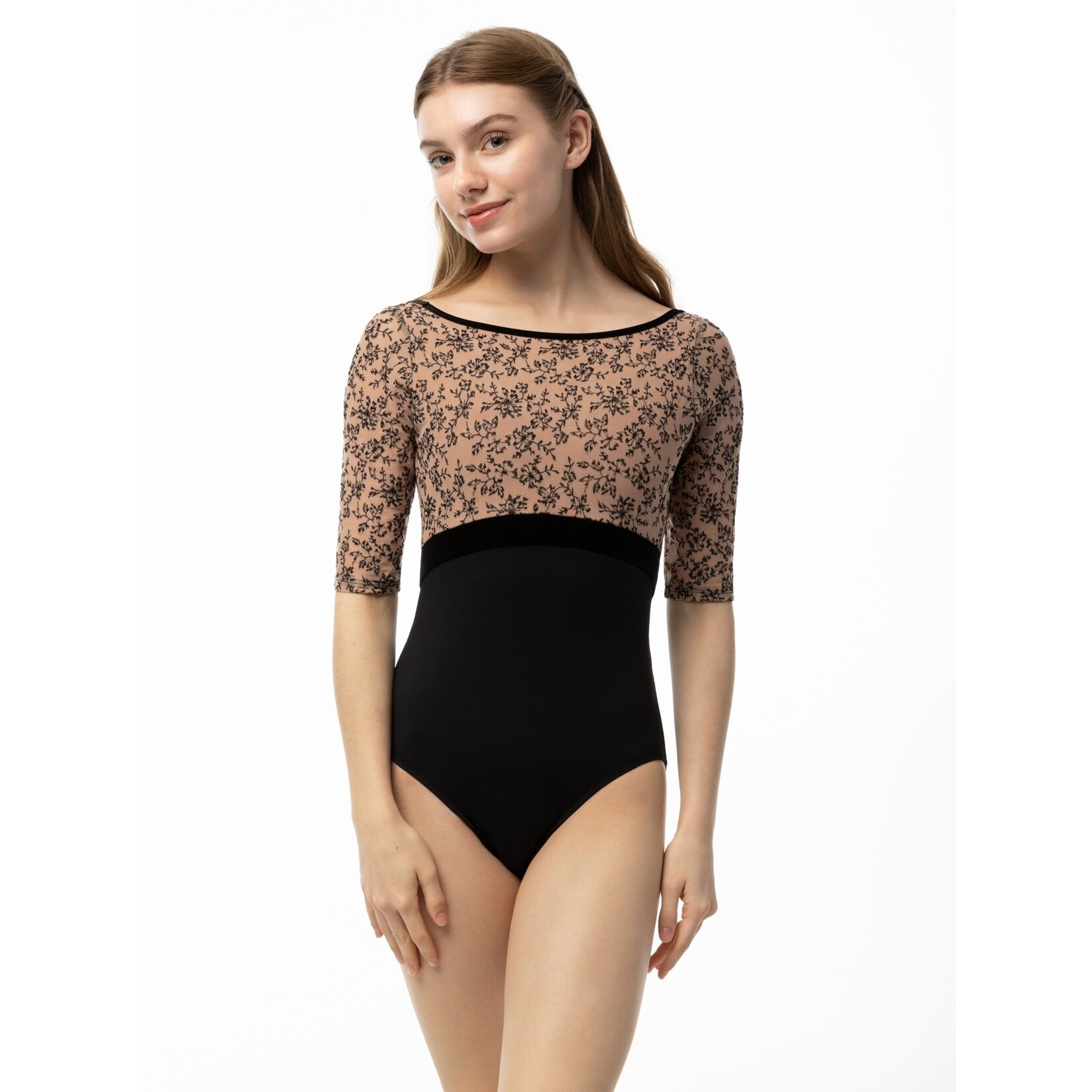 Suffolk 2567A Adult Darling Bateau Neck 3/4 Sleeve Leotard