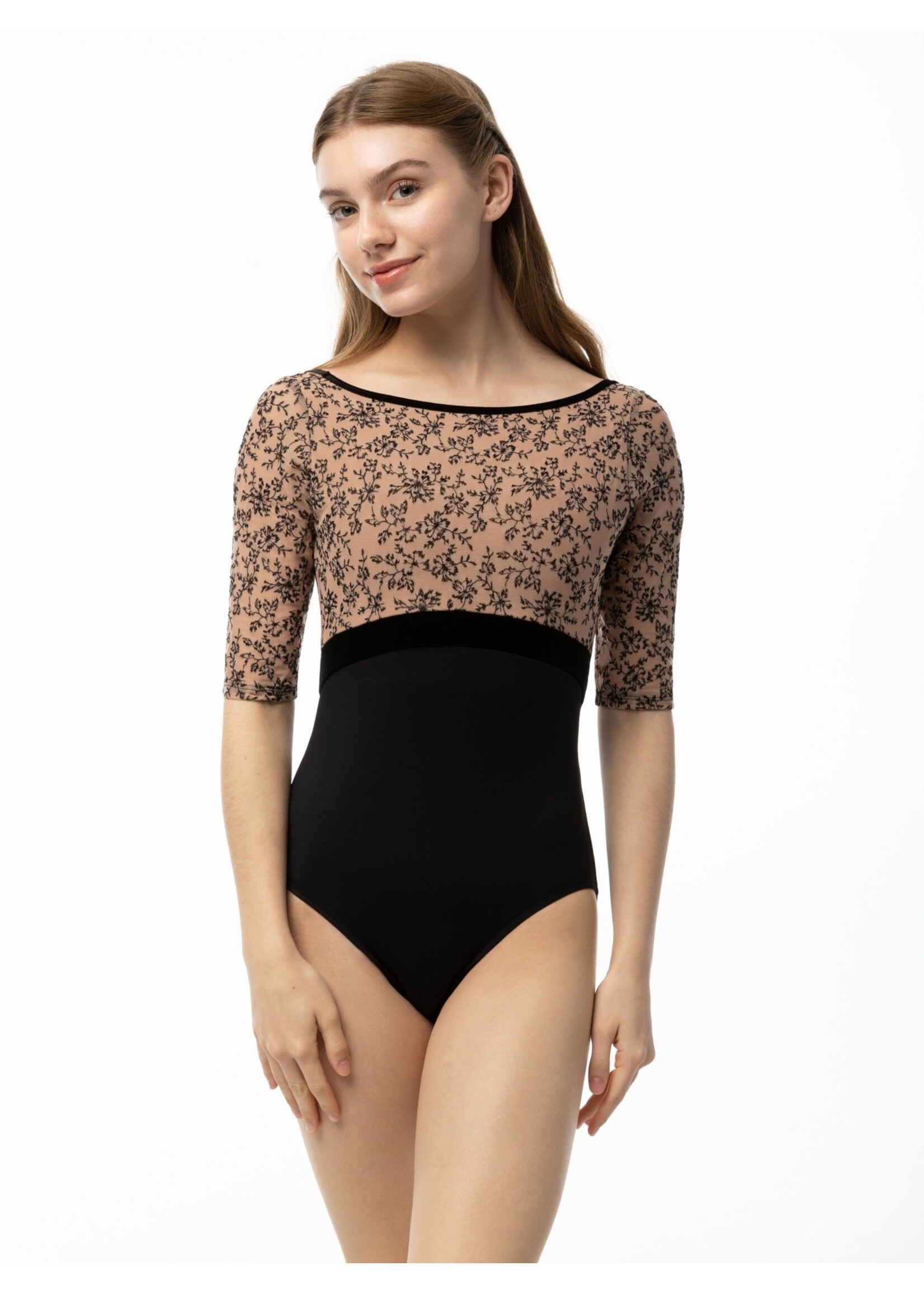 Suffolk Pointe Company Suffolk 2567A Adult Darling Bateau Neck 3/4 Sleeve Leotard