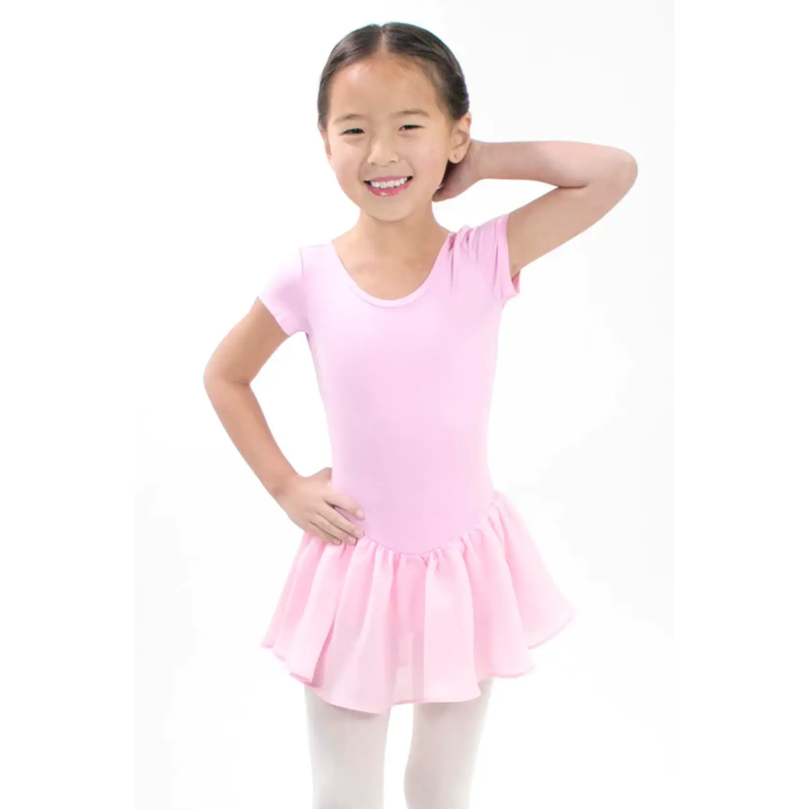Basic Moves BM9441G Kids Microfiber Mesh Back Short Sleeve Dress